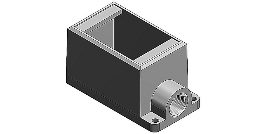 Deep Device Box, Iron, Gray, Size 3/4 in., 1 Gang