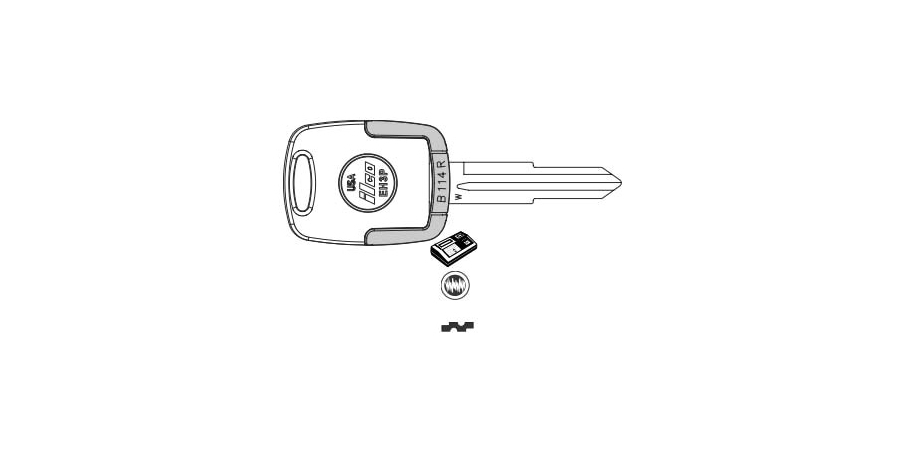 Vehicle Key, W, Electronic, Cloning Tool, Brass, Nickel Plated, 62 ...