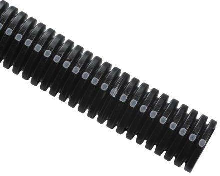 ファイバーチューブ　ハーディ　7’6” #4／5 Convoluted Tubing, Slit, .63 Dia, PA6, Black with Gray Stripe, 800